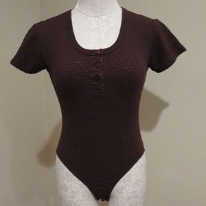 Vintage JXP Designs textured henley Bodysuit 90's